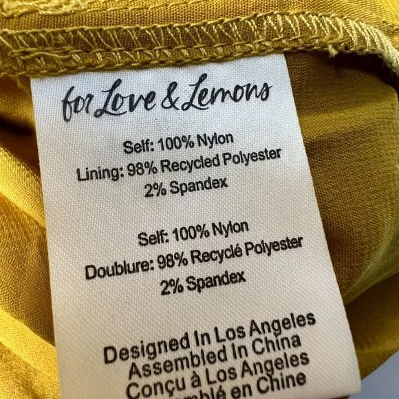 For Love And Lemons NWT Tiana one shoulder yellow lace mini dress - Picture 16 of 16